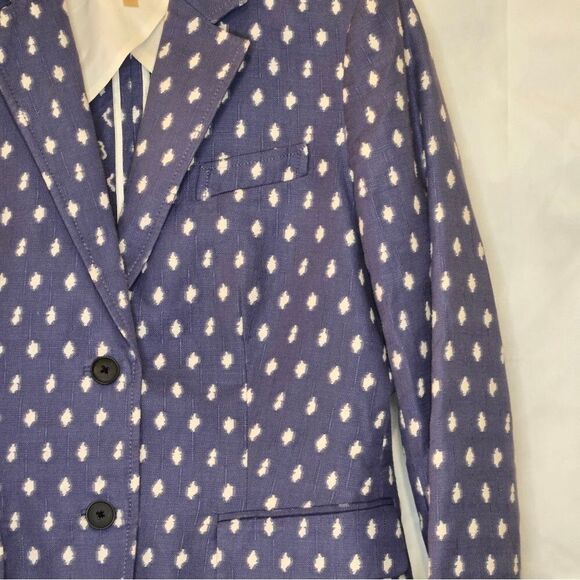 Anne Klein Clipped Jacquard Atlantic Blue Optic Career Style Blazer Size 2 - Picture 6 of 15